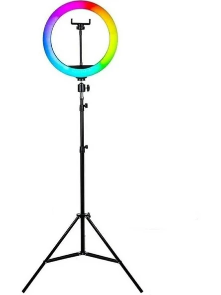 Soft Ring Light MJ33 13" 33CM Rgb LED Halka Işık Tripodlu Selfie Işığı - Resim 4