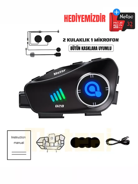 Motorcular için Su Geçirmez Kameralı Bluetooth Intercom | Çoklu Bağlantı, Mikrofon & Çift Kulaklık, HD Kayıt - Resim 2