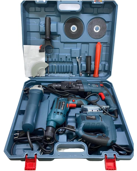 Elektrikli 5 Lİ Grup Set (4 lü Makine Seti Kırıcı Delici, 13mm Darbeli Vidalama Matkap, 125mm Avuç Taşlama, Dekupaj Testere + MMA777 İnverter Kaynak Makinesi) EEA433 - 7