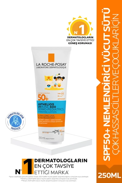 La Roche Posay Anthelios Dermo Pediatrics Spf50+ Peaux Sensibles Sans Parfum 250 Ml ürün görseli