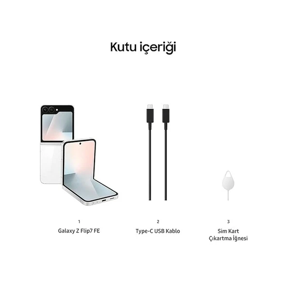 Samsung Galaxy Z Flip 7 FE 256 GB (Samsung Türkiye Garantili) Beyaz 256 GB - 4