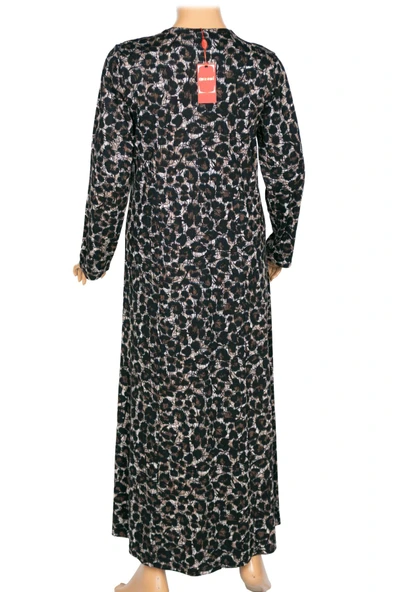 Hesna Kadın Demet Büyük Beden Kuplu Boydan Petrol Elbise D83 - 3