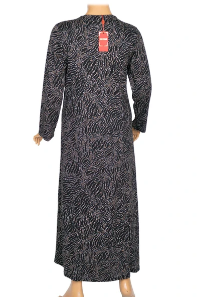 Hesna Kadın Demet Büyük Beden Kuplu Boydan Petrol Elbise D80 - Resim 3