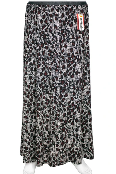 Hesna Kadın Betül 8 Parça Lastikli Astarsız Siyah Etek Desen 51