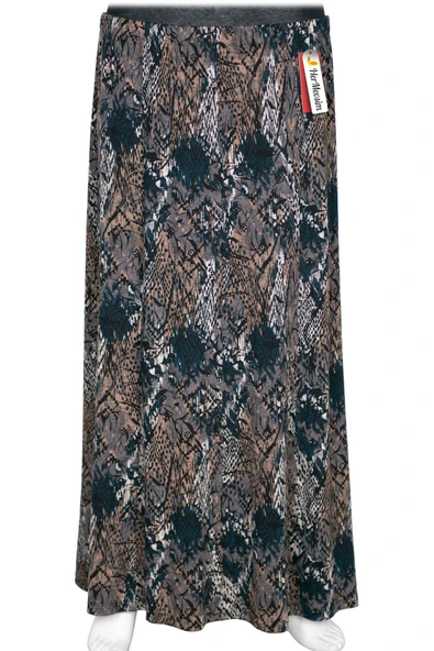 Hesna Kadın Betül 8 Parça Lastikli Astarsız Siyah Etek Desen 49