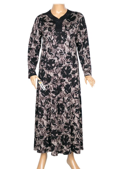 Hesna Kadın Demet Büyük Beden Kuplu Boydan Vizon Elbise D82 ürün görseli