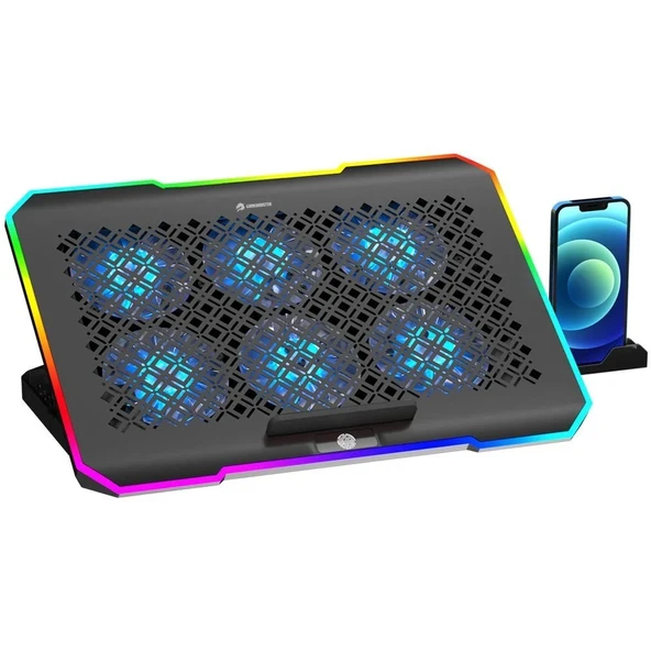 GameBooster GB-NS61 15-17" Siyah 6-Fanlı Notebook Soğutucu - Resim 2