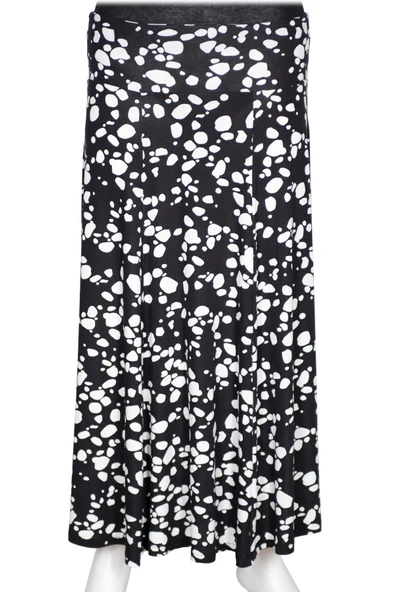 Barem Kadın Arzu Korsajlı 6 Parçalı Desenli Penye Siyah Etek D56