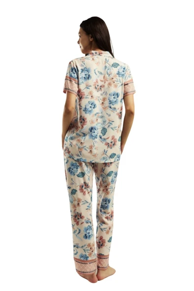 Arnetta 3201 Kadın Boydan Düğmeli Pijama Takımı  Açık Pudra ürün görseli 1