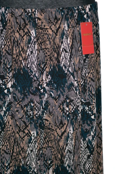 Hesna Kadın Betül 8 Parça Lastikli Astarsız Siyah Etek Desen 49 - 2