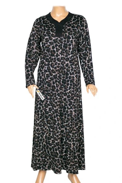 Hesna Kadın Demet Büyük Beden Kuplu Boydan Petrol Elbise D83