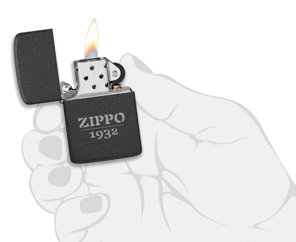 Zippo 1932 Replica Black Crackle Dizayn Çakmak - 4