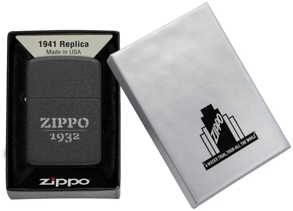 Zippo 1932 Replica Black Crackle Dizayn Çakmak - 5