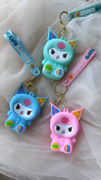 Kuromi anahtarlık cüzdan pembe - Resim 3