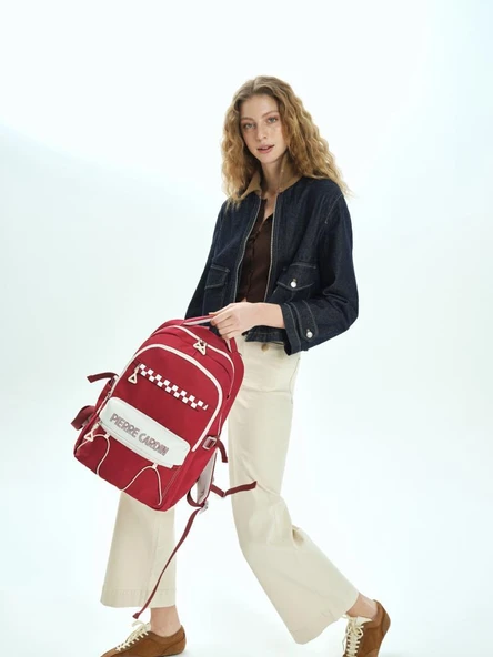 Pierre Cardin Okul Sırt Çantası Kırmızı PC.07PCT183.KRZ - Resim 3