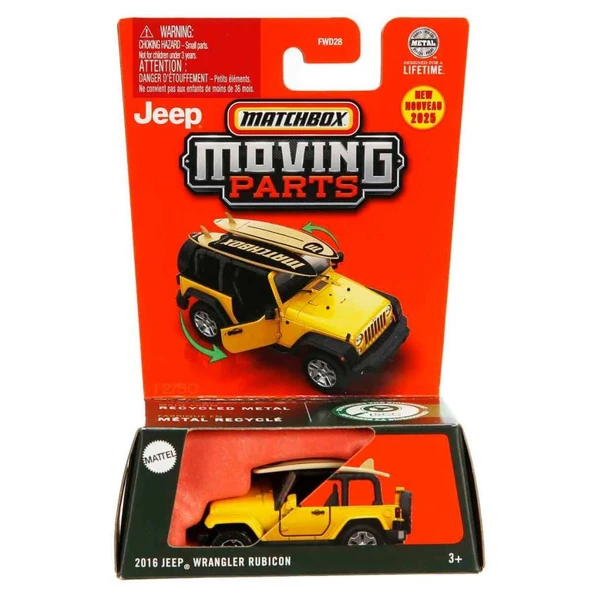 Matchbox 2025 1:64 Arabalar 2016 JEEP WRANGLER RUBICON JBW74 - 2