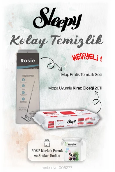 Sleepy 20'li Kiraz Çiçeği Mopa uyumlu ve Mop Seti, Rosie Hediyeli ürün görseli