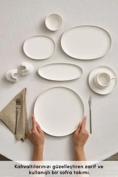 Stream Bone Hole 34 Parça 6 Kişilik Kahvaltı Takımı - Resim 4