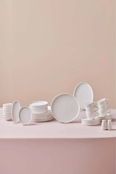 Stream Bone Sunset 34 Parça 6 Kişilik Kahvaltı Takımı Beyaz ürün görseli