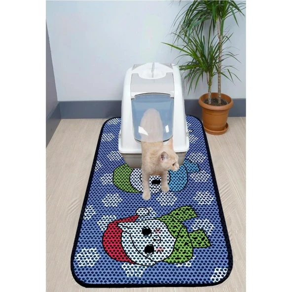 Aktunç Elekli Tuvalet Desenli Önü Kedi Kumu Paspası 60X120 cm DESEN 2 - 5