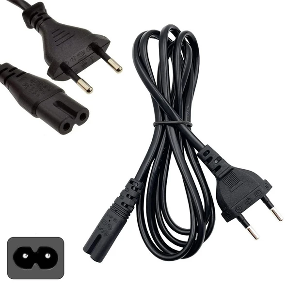AC 220v Power güç kablosu notebook radyo tv  vb. için 2li güç kablosu - 4