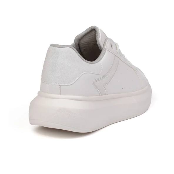 Kadın Beyaz Simli Rahat Günlük Sneaker Spor Ayakkabı - 5