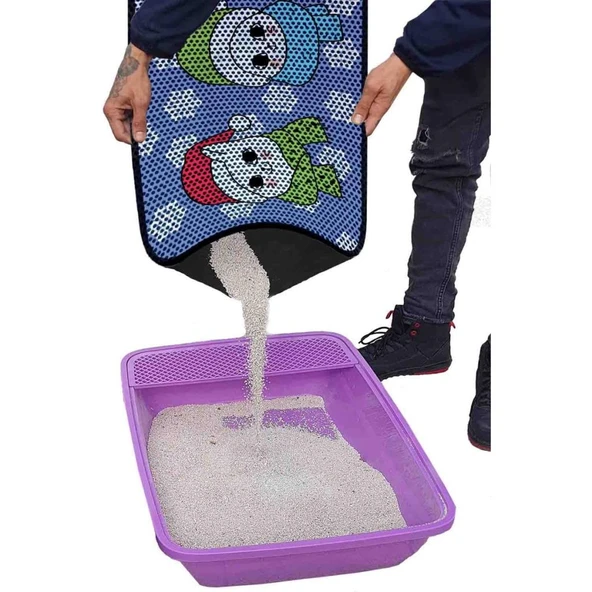 Aktunç Elekli Tuvalet Desenli Önü Kedi Kumu Paspası 60X120 cm DESEN 2 - 3