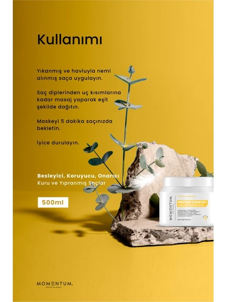 Momentum Saç Bakım Maskesi Protein Complex Mask 500 ml PROTEİN İÇEREN MASKE - Resim 3