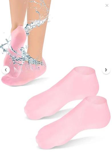 Topuk Çatlaklarına Karşı Silikon Jel Ayak Nemlendirici Maske Spa Bakım Çorabı Ayak Bakım Çorap - Resim 3