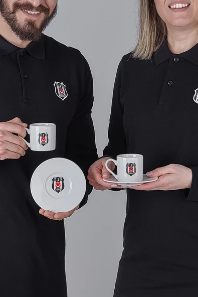 Beşiktaş Neva N3422 Lisanslı Arma Logo 2'li Kahve Fincan Takımı-bjk