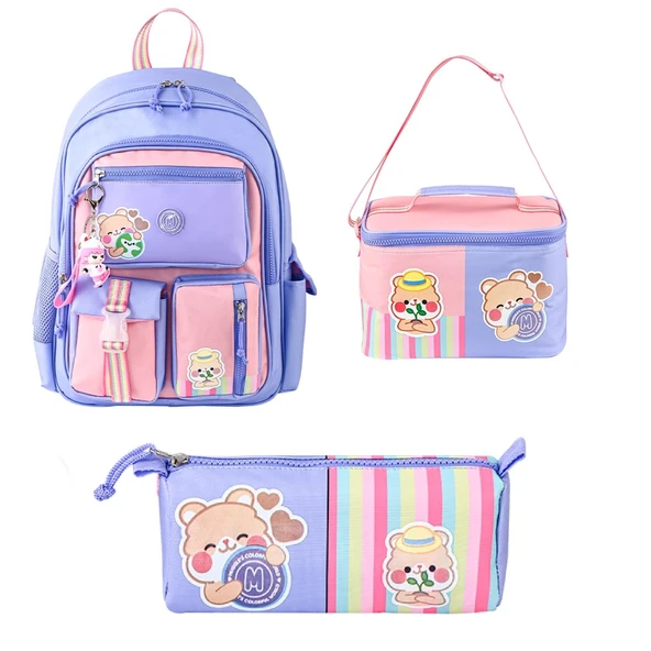 Muggle 3 Bölmeli Funny Okul Sırt Çanta Seti (Çanta+Beslenme Çantası+Kalemlik) ürün görseli