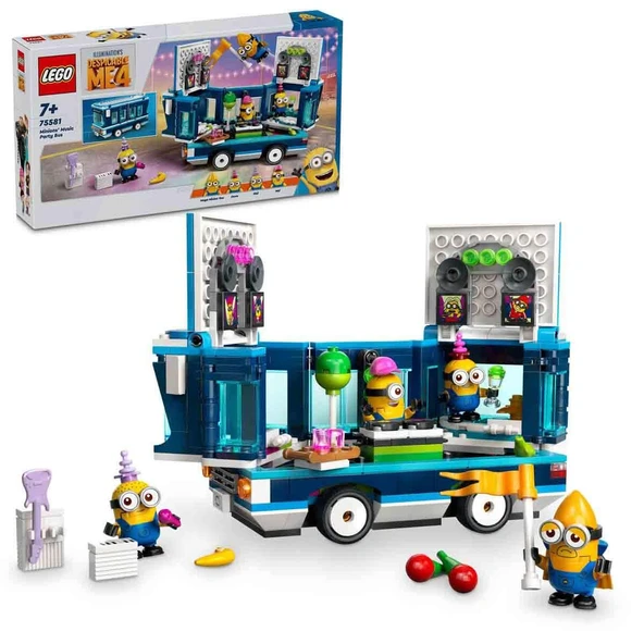 Orjinal Lego Minions Despicable Me 4 Minyonların Müzikli Parti Otobüsül Lego Minions 75581 ürün görseli