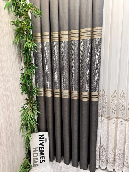 NİVEMESHOME MIZRAKLI FT632256 V-5302 TOPRAK  1/3 SIK PİLE FON PERDE APM - 9