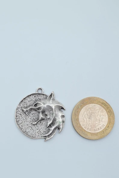 Witcher 3 Madalyon Gümüş Kaplama Deri İp Kolye - Resim 4