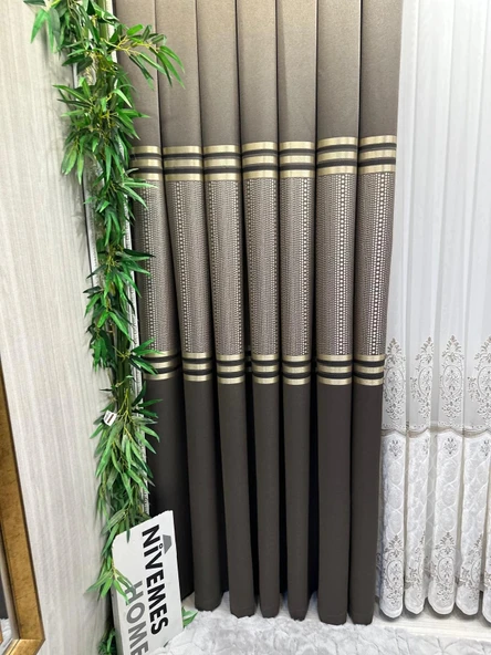 NİVEMESHOME MIZRAKLI FT632256 V-5302 TOPRAK  1/3 SIK PİLE FON PERDE APM