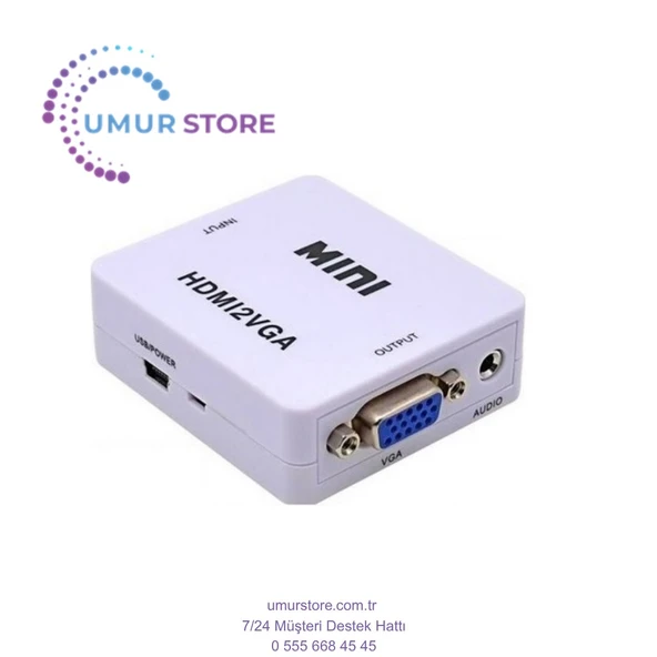 HDMI To VGA Çevirici Adaptör Monitör Tv Dönüştürücü