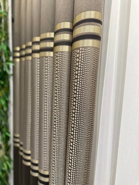 NİVEMESHOME MIZRAKLI FT632256 V-5302 TOPRAK  1/3 SIK PİLE FON PERDE APM - 3