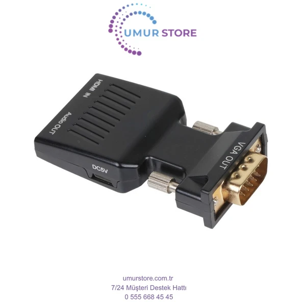 Siyah Vga Erkek To Hdmi Dişi Dönüştürücü