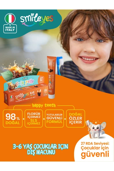 Smileyes Diş Macunu 3-6 Yaş Cola Jelly 50 ml - Resim 6