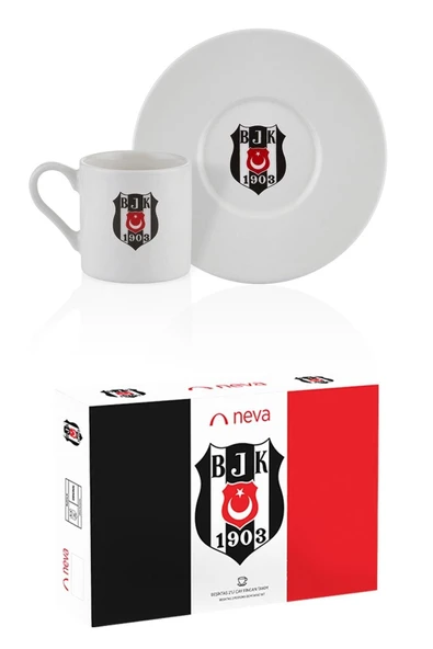 Beşiktaş Neva N3422 Lisanslı Arma Logo 2'li Kahve Fincan Takımı-bjk - 2