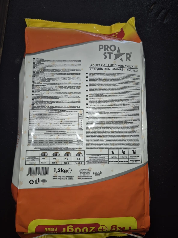 pro star 1.200 gr tavuklu kedi maması - 2