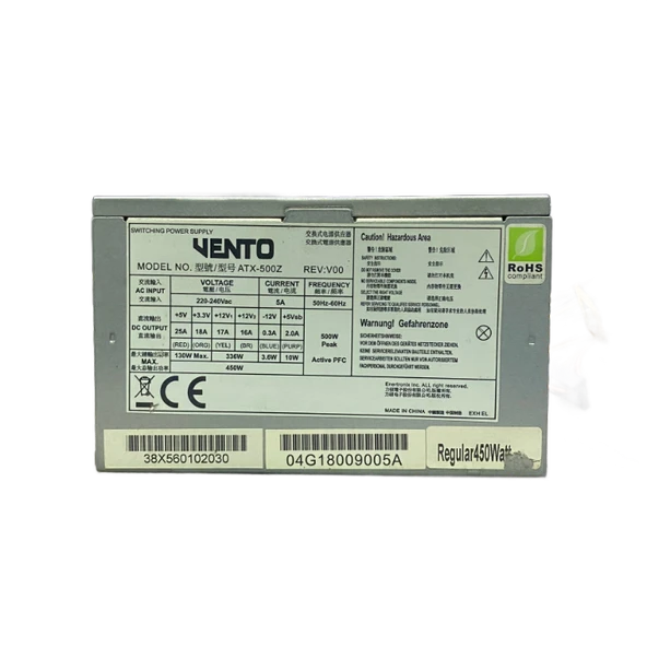 VENTO-ASUS ATX-500Z - 450 WATT POWER SUPPLY 12CM FANLI 2 EL GÜÇ KAYNAĞI (YENİLENMİŞ ÜRÜN) - 3