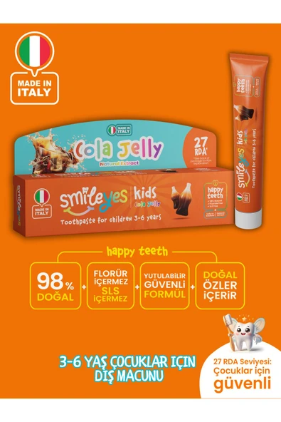 Smileyes Diş Macunu 3-6 Yaş Cola Jelly 50 ml - Resim 3