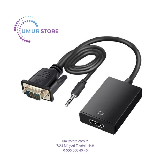 VGA To HDMI Çevirici VGA + Audio To HDMI Converter - 1