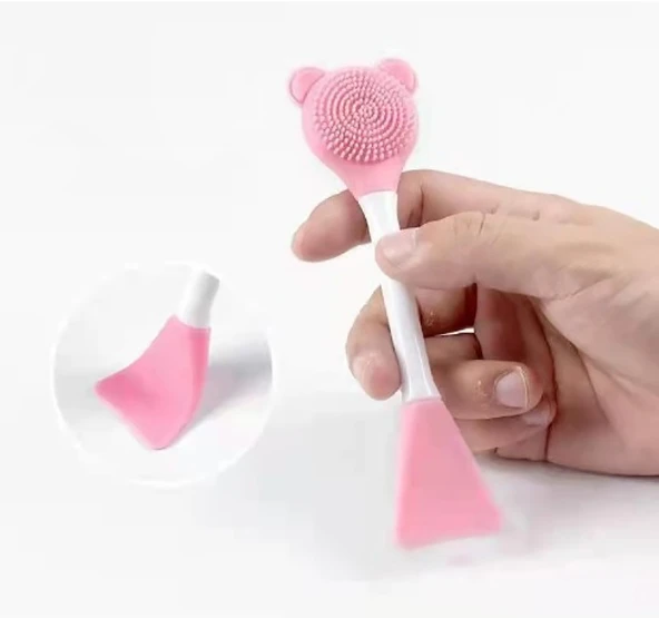 Silikon Yüz Temizleme Fırçası ve Maske Uygulama Spatulası - Resim 4