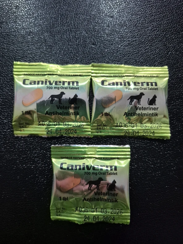 Caniverm 700 mg Oral Tablet Kedi-Köpek İç Parazit Hap. - 1