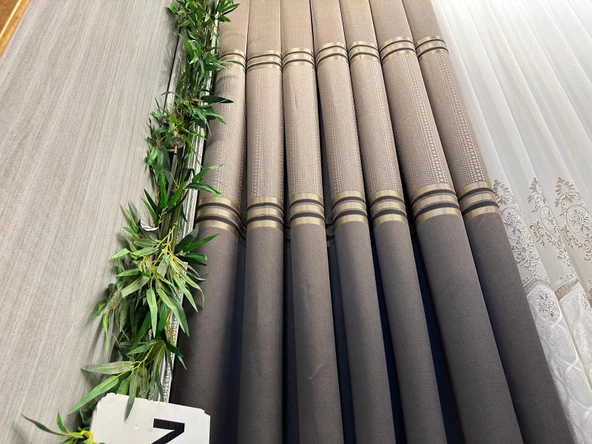 NİVEMESHOME MIZRAKLI FT632256 V-5302 TOPRAK  1/3 SIK PİLE FON PERDE APM - Resim 7