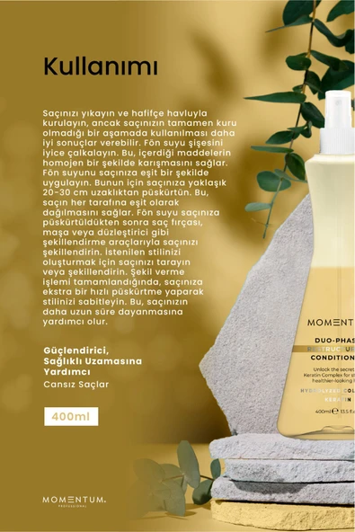 Momentum FÖN SUYU COLLEGEN KERATIN  400 ML - Resim 2