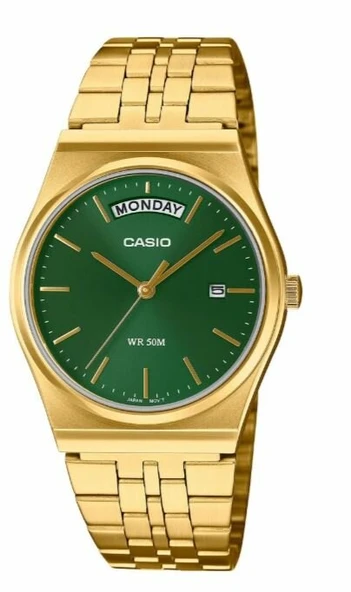 Casio MTP-B146G-3AVDF Quartz Çelik Altın Rengi Yeşil Kadran 35 mm Erkek Kol Saati - 1