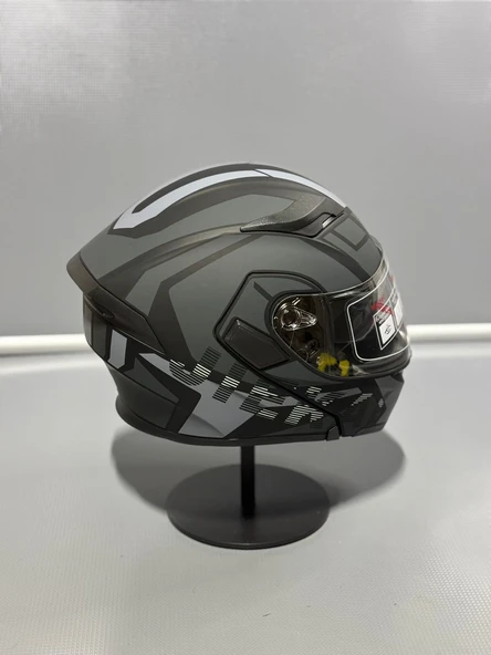 Jk-902 Güneş Vizörlü Çene Açılır Kask H1 GREY - 6
